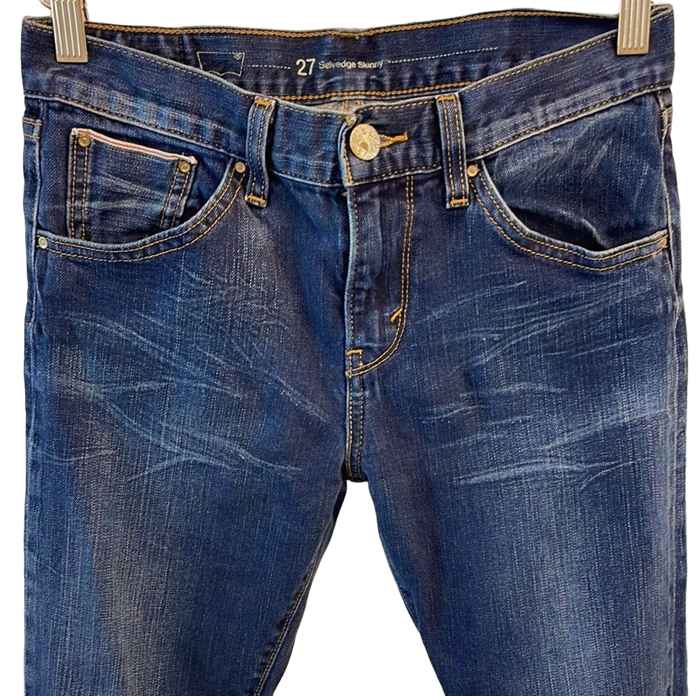 Levi’s Selvedge Indigo Blue Skinny Jeans Classic Stretch Denim Size 27 - Picture 8 of 15